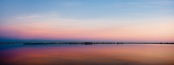 Strip of land at sunset